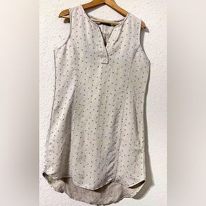 Max Jeans Womens Sleeveless Tan/cream/Light Beige Arrow Print Linen Dress Size M